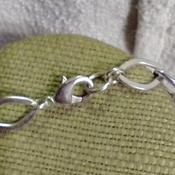 Silvertone chain link Ball bead long runway statement necklace - Picture 2 of 6